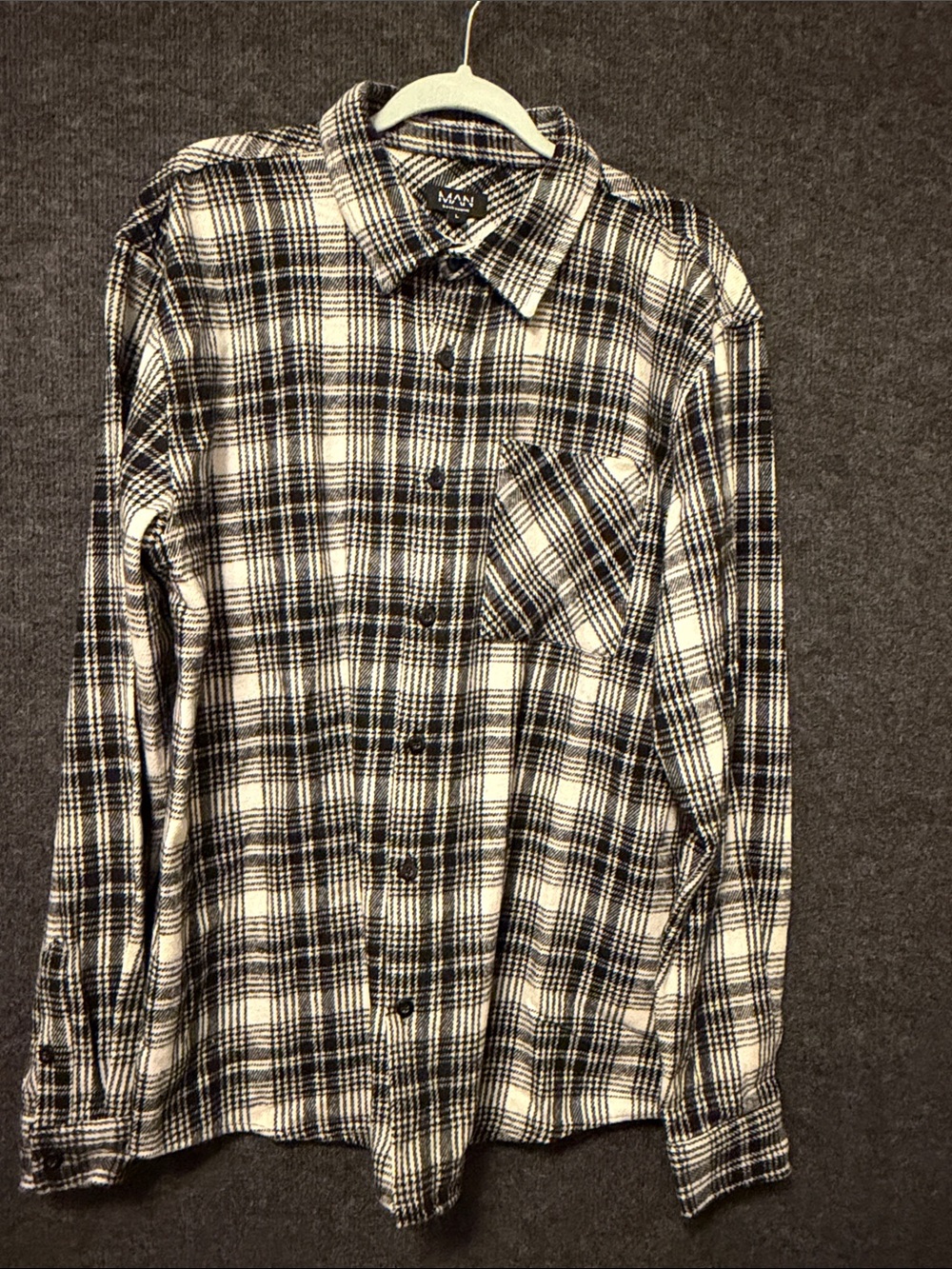 Mavi Black and White Plaid Button-Down Shirt
